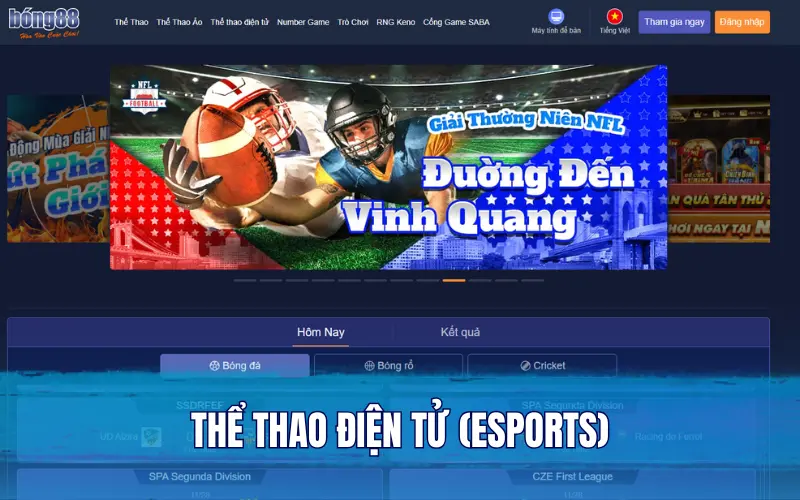 Thể thao điện tử (eSports) tại Bong88 với nhiều tựa game nổi tiếng